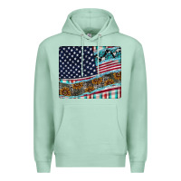 Seafoam American Flag Mouse Pad Premium Hoodie - CowhideDigitalArt