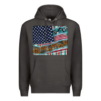 Smoke American Flag Mouse Pad Premium Hoodie - CowhideDigitalArt