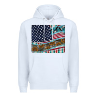 White American Flag Mouse Pad Premium Hoodie - CowhideDigitalArt