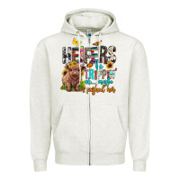Oatmeal Heather heifers be trippin ok maybe i pushed her Zipper Hoodie - BarkalooDesign