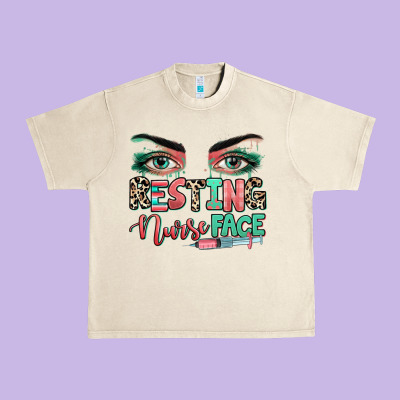 Resting Nurse Face Urban Heavy Tee Designed By Ranaportraitstore