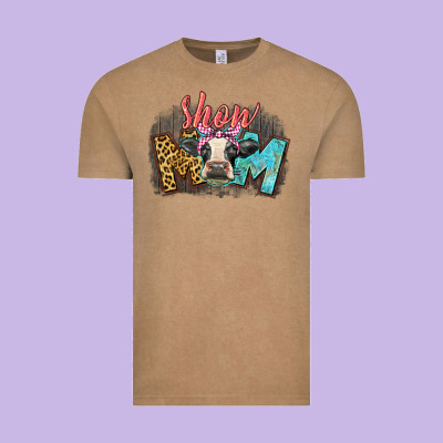 Show Mom Cow Vintage Tee Designed By Cowgirlartshop