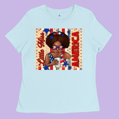 Little Miss America Ladies Tee Designed By Tumblerdesignbyshophia