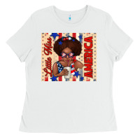 White little miss america Ladies Tee - TumblerDesignByShophia