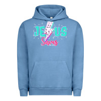 Pigment Pebble Blue jesus saves Urban Hoodie - JahusDesignShop