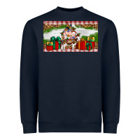 Navy Stocked christmas farm Heavyweight Sweatshirt - Artiststas
