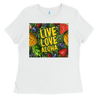 White live love aloha Ladies Tee - TumblerDesignByShophia