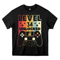 Black level 34 unlocked shirt video gamer 34th birthday gifts tee t shirt Heavy Core Tee - longCreatives