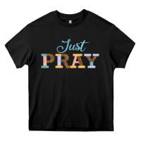 Black Just Pray Heavy Core Tee - JahusDesignShop