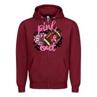 Burgundy pink out football Zipper Hoodie - BarkalooDesign