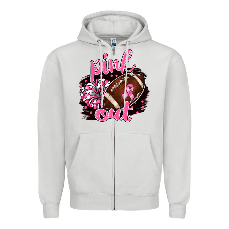 Pink Out Football Zipper Hoodie by BarkalooDesign | Teevron