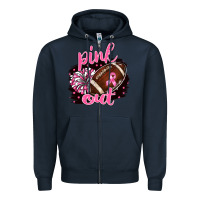 Navy pink out football Zipper Hoodie - BarkalooDesign