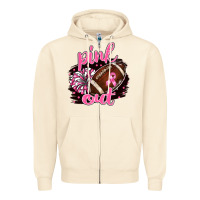 Sandshell pink out football Zipper Hoodie - BarkalooDesign