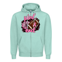 Seafoam pink out football Zipper Hoodie - BarkalooDesign