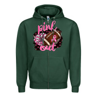 Sports Green pink out football Zipper Hoodie - BarkalooDesign