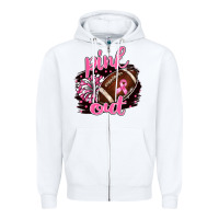 White pink out football Zipper Hoodie - BarkalooDesign