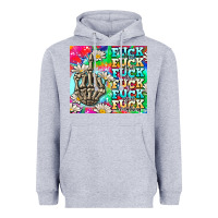 Heather Grey fuck everything skeletons Heavyweight Hoodie - AdoDesignShop