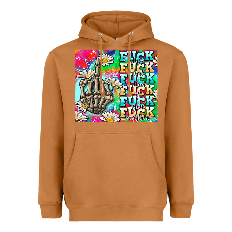 Fuck Everything Skeletons Heavyweight Hoodie by AdoDesignShop | Teevron