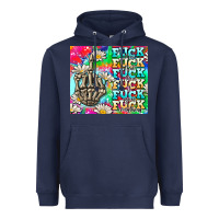 Navy fuck everything skeletons Heavyweight Hoodie - AdoDesignShop