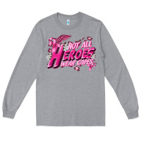 Heather Grey Not all heroes wear capes Cancer Awareness Long Sleeve Tee - FaDigitalArtStudio