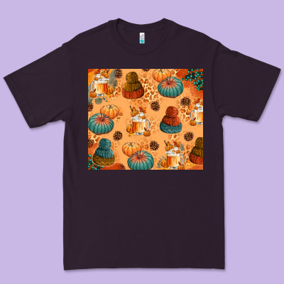 Fall Pumpkins Autumn Coffee Premium Tee Designed By Texasbilliewilder