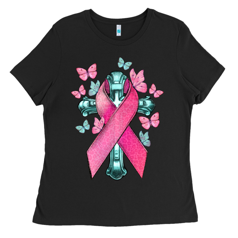 Cancer Cross Cancer Awareness Ladies Tee by HowdyJamesFarm | Teevron