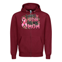 Burgundy i wear pink for my mom Zipper Hoodie - BarkalooDesign