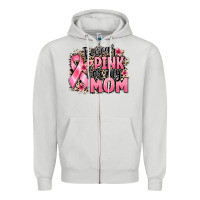 Dove Grey i wear pink for my mom Zipper Hoodie - BarkalooDesign