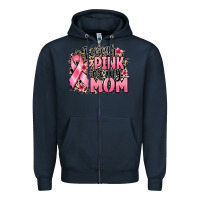 Navy i wear pink for my mom Zipper Hoodie - BarkalooDesign