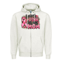 Oatmeal Heather i wear pink for my mom Zipper Hoodie - BarkalooDesign