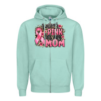Seafoam i wear pink for my mom Zipper Hoodie - BarkalooDesign