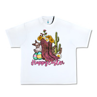 White Happy Easter western Easter Day Urban Heavy Tee - CowGirlArtShop