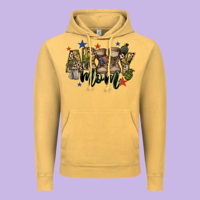 Army Mom Vintage Hoodie Designed By Fadigitalartstudio