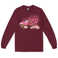 Burgundy Breast Cancer truck Long Sleeve Tee - FaDigitalArtStudio