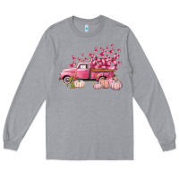 Heather Grey Breast Cancer truck Long Sleeve Tee - FaDigitalArtStudio