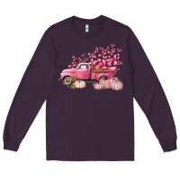 Plum Breast Cancer truck Long Sleeve Tee - FaDigitalArtStudio