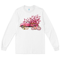 White Breast Cancer truck Long Sleeve Tee - FaDigitalArtStudio