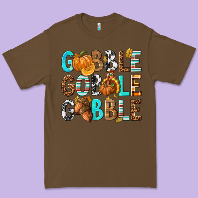Gobble Gobble Gobble With Turkey Premium Tee Designed By Texasbilliewilder