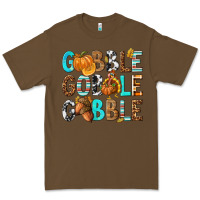 Cacao Gobble Gobble Gobble with Turkey Premium Tee - texasbilliewilder