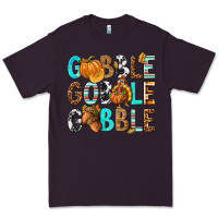 Plum Gobble Gobble Gobble with Turkey Premium Tee - texasbilliewilder