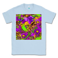 Dusty Blue Mardi Gras and jester hat seamless pattern Classic Tee - HowdyJamesFarm