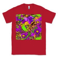 Red Mardi Gras and jester hat seamless pattern Classic Tee - HowdyJamesFarm