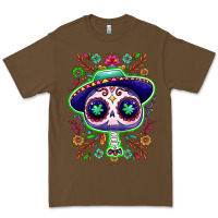 Cacao Mexican Day of dead sugar skull Premium Tee - NancyCooperArtShop