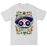 Dove Grey Mexican Day of dead sugar skull Premium Tee - NancyCooperArtShop
