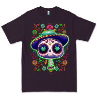 Plum Mexican Day of dead sugar skull Premium Tee - NancyCooperArtShop
