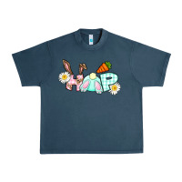 Midnight Navy Hop bunny Easter Day Urban Heavy Tee - CowGirlArtShop