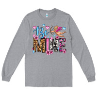 Heather Grey be mine valentine's day Long Sleeve Tee - OliviaCreatesArt