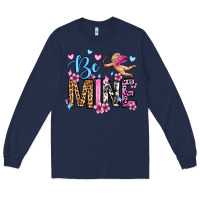 Navy be mine valentine's day Long Sleeve Tee - OliviaCreatesArt