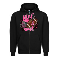 Black Pink Out Football Zipper Hoodie - BarkalooDesign