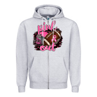 Heather Grey Pink Out Football Zipper Hoodie - BarkalooDesign